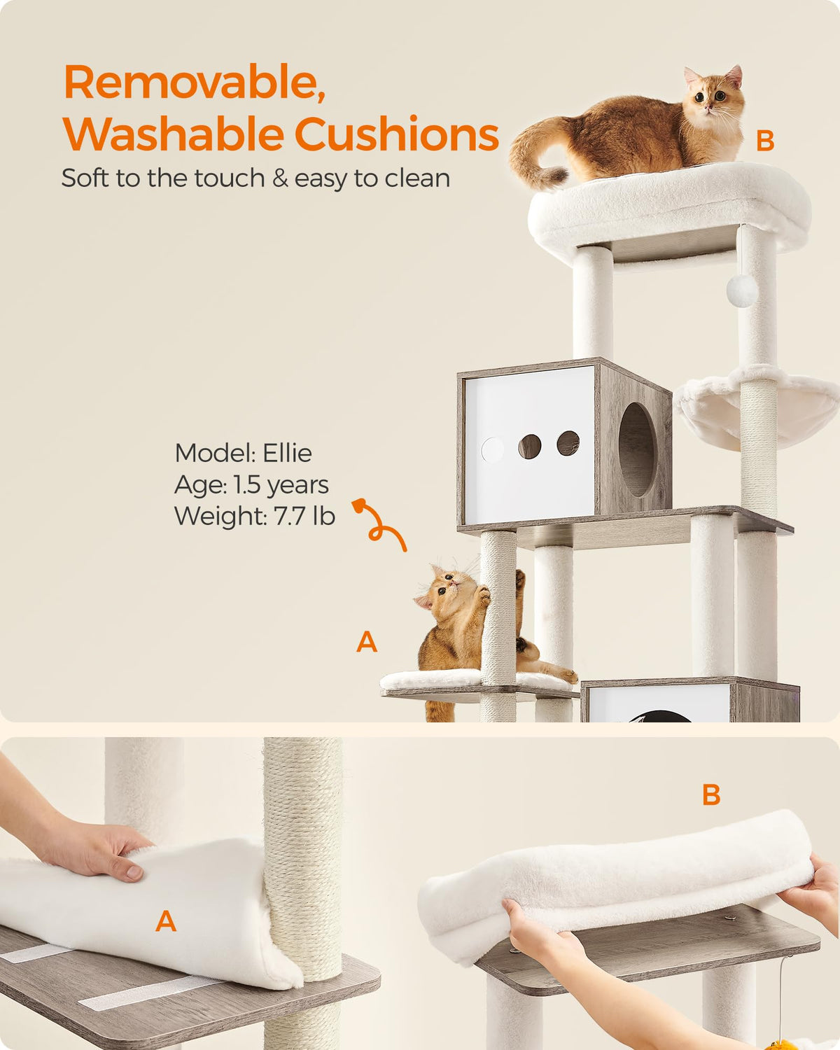 70.1-Inch Tall Cat Tree with Litter Box Enclosure P98338