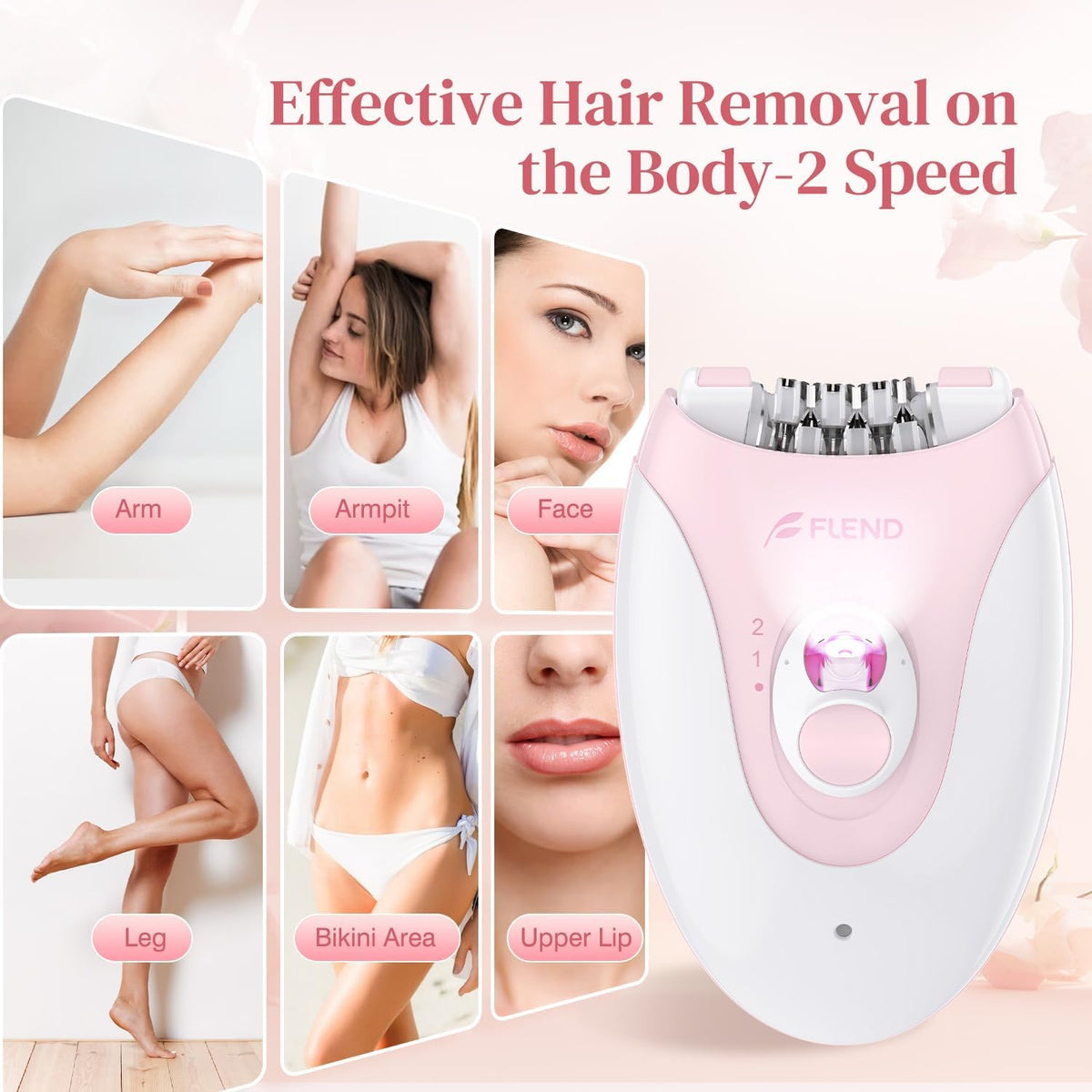 2-Speed Rechargeable Epilator with LED Light T672