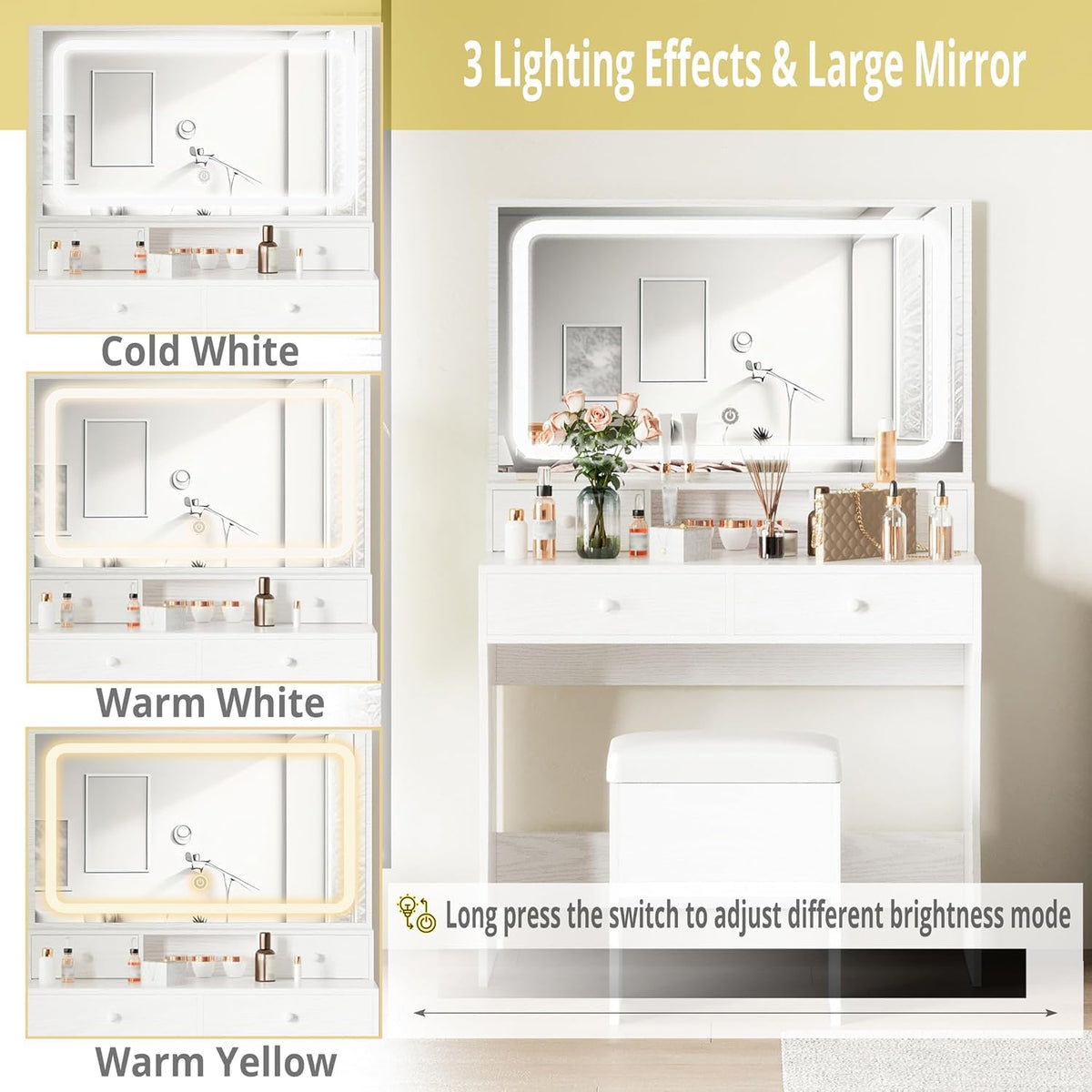 Vanity Desk with Charging Station H21520