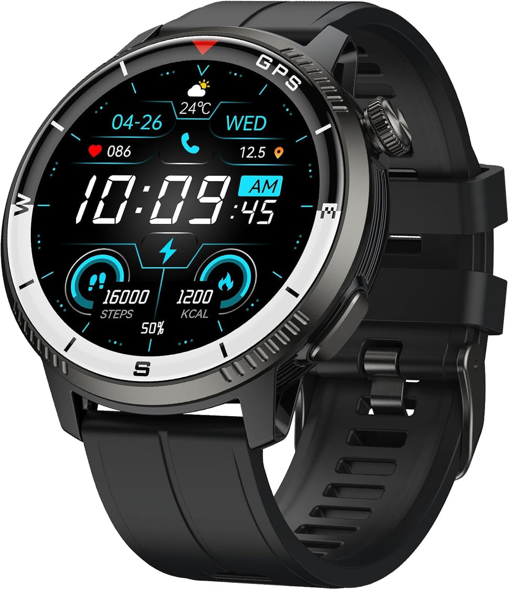 Black GPS Smartwatch with Heart Rate Monitor Q403