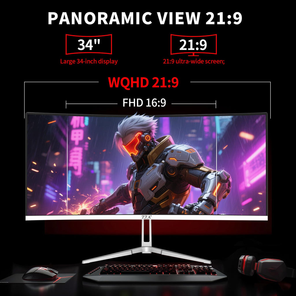 34 Inch Curved 1500R WQHD 180hz VA Gaming Monitor R786516