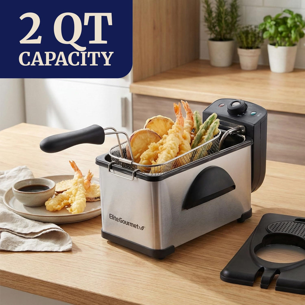 2Qt Immersion Deep Fryer with Removable Basket V48795
