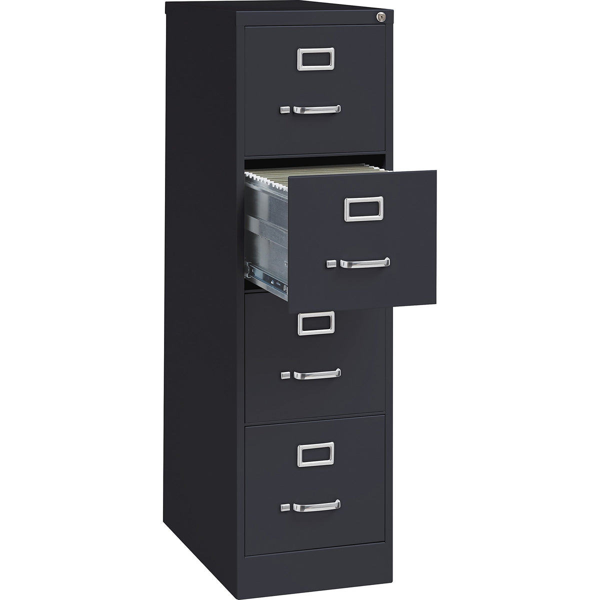 4 Drawer Vertical File with Lock, Black T258
