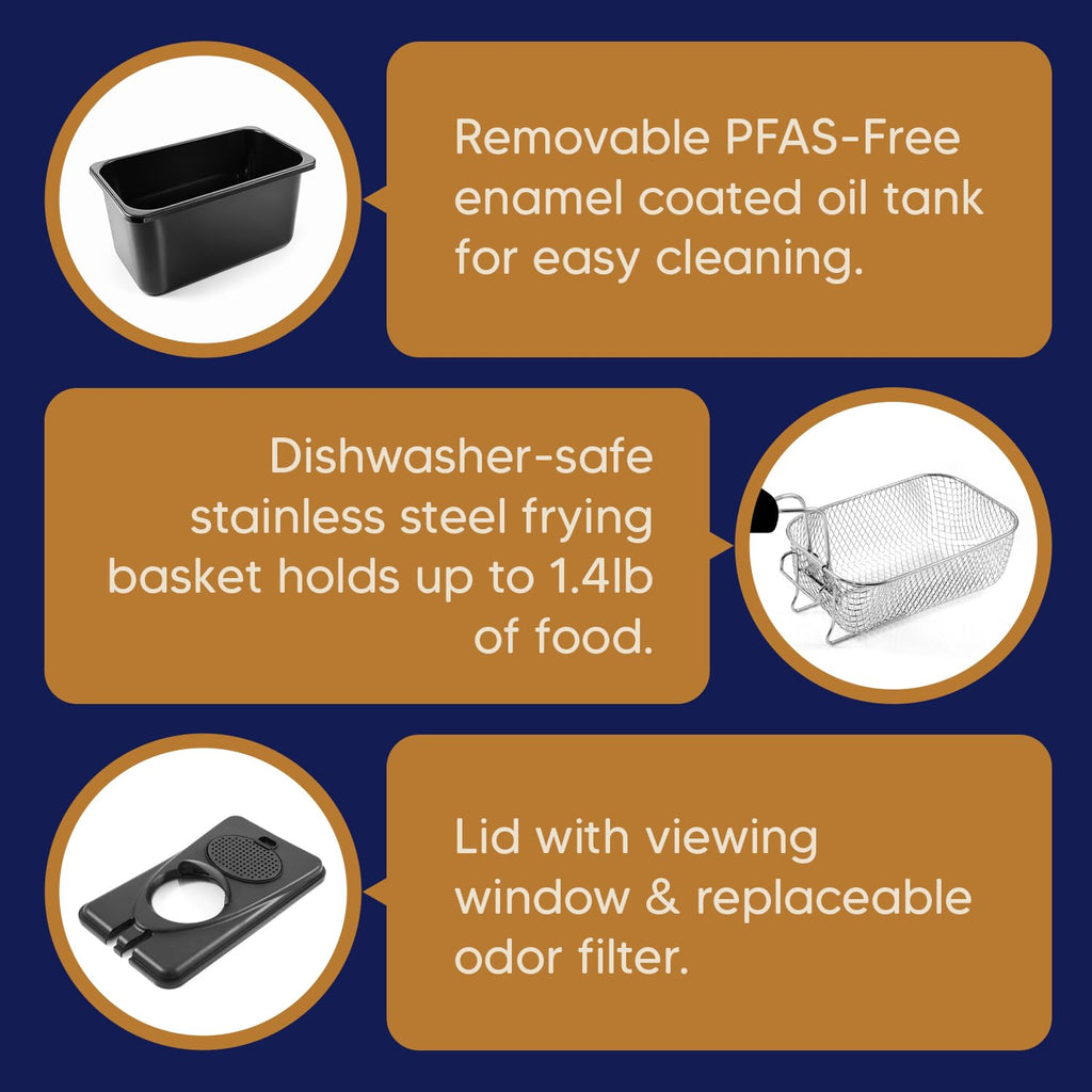 2Qt Immersion Deep Fryer with Removable Basket V48795