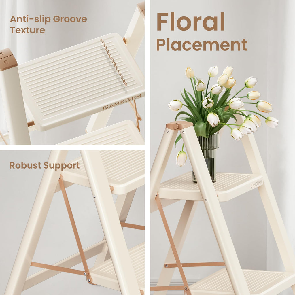 3 Step Folding Ladder with Anti Slip Pedal L4089