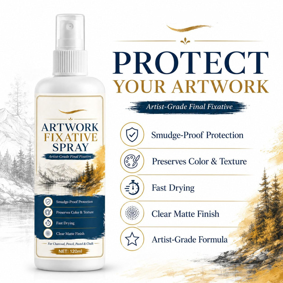 Matte Quick Dry Artwork Fixative Spray 5Pcs Q505