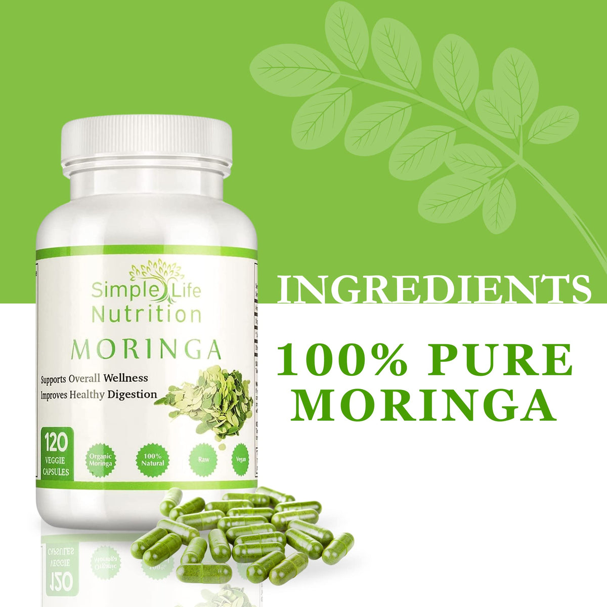 Organic Moringa Powder Capsules Q832