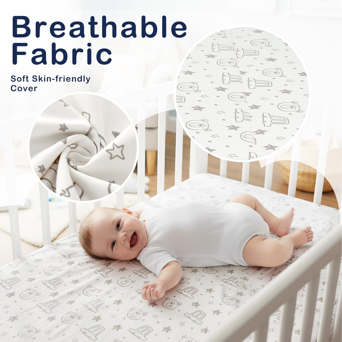 Trifold Pack and Play Mattress 38'' x 26'' x 3'' Memory Foam with Carry Bag P58288