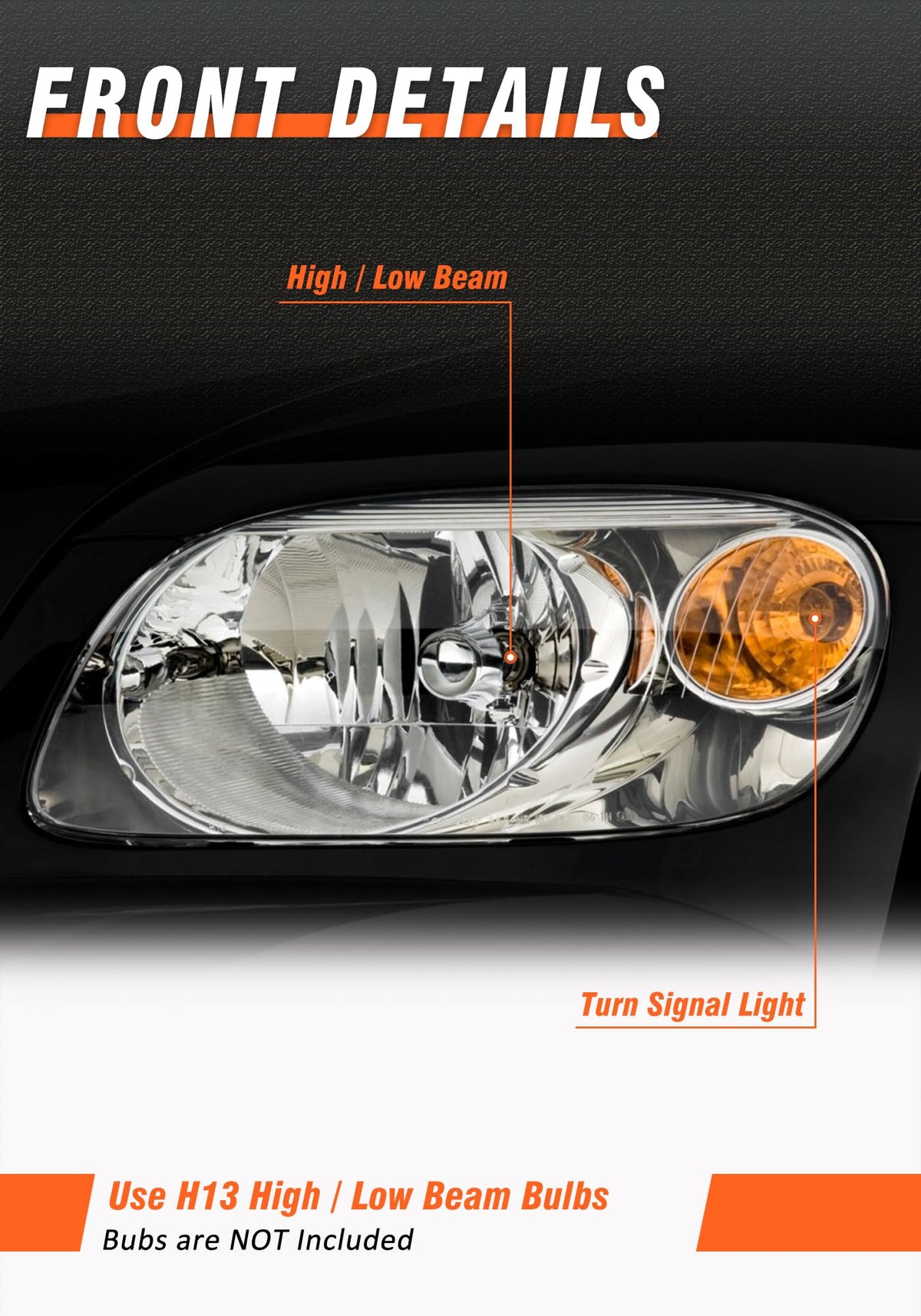 Chrome Headlights Assembly Pair P840