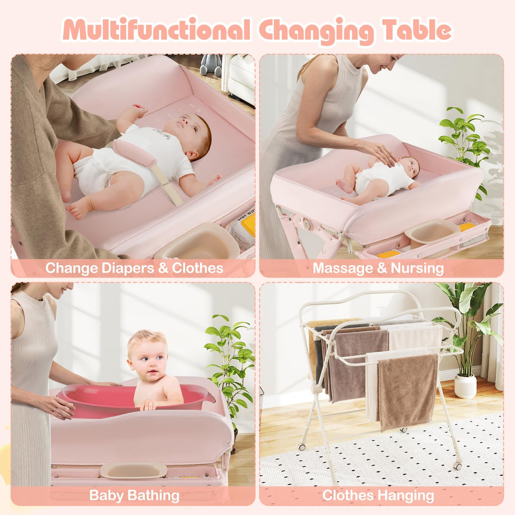 Portable Baby Changing Table with Wheels M722