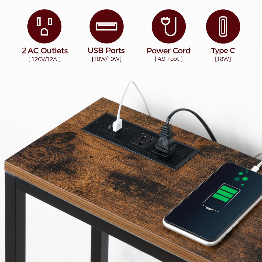 70.9" Narrow Console Table with Power Outlet G8330