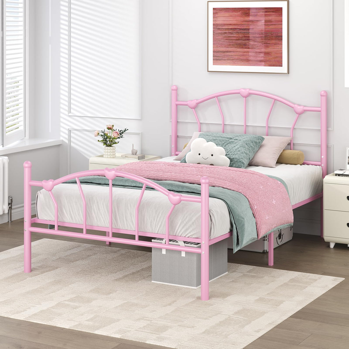 Twin Metal Platform Bed H122
