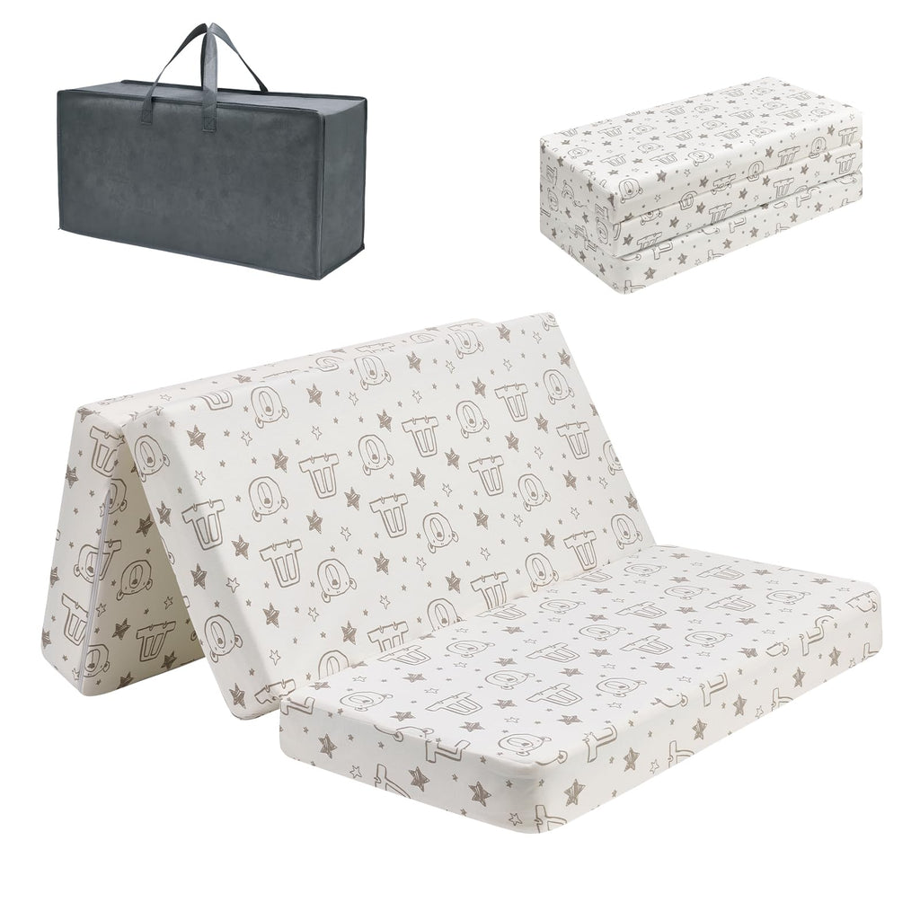 Trifold Pack and Play Mattress 38'' x 26'' x 3'' Memory Foam with Carry Bag P58288
