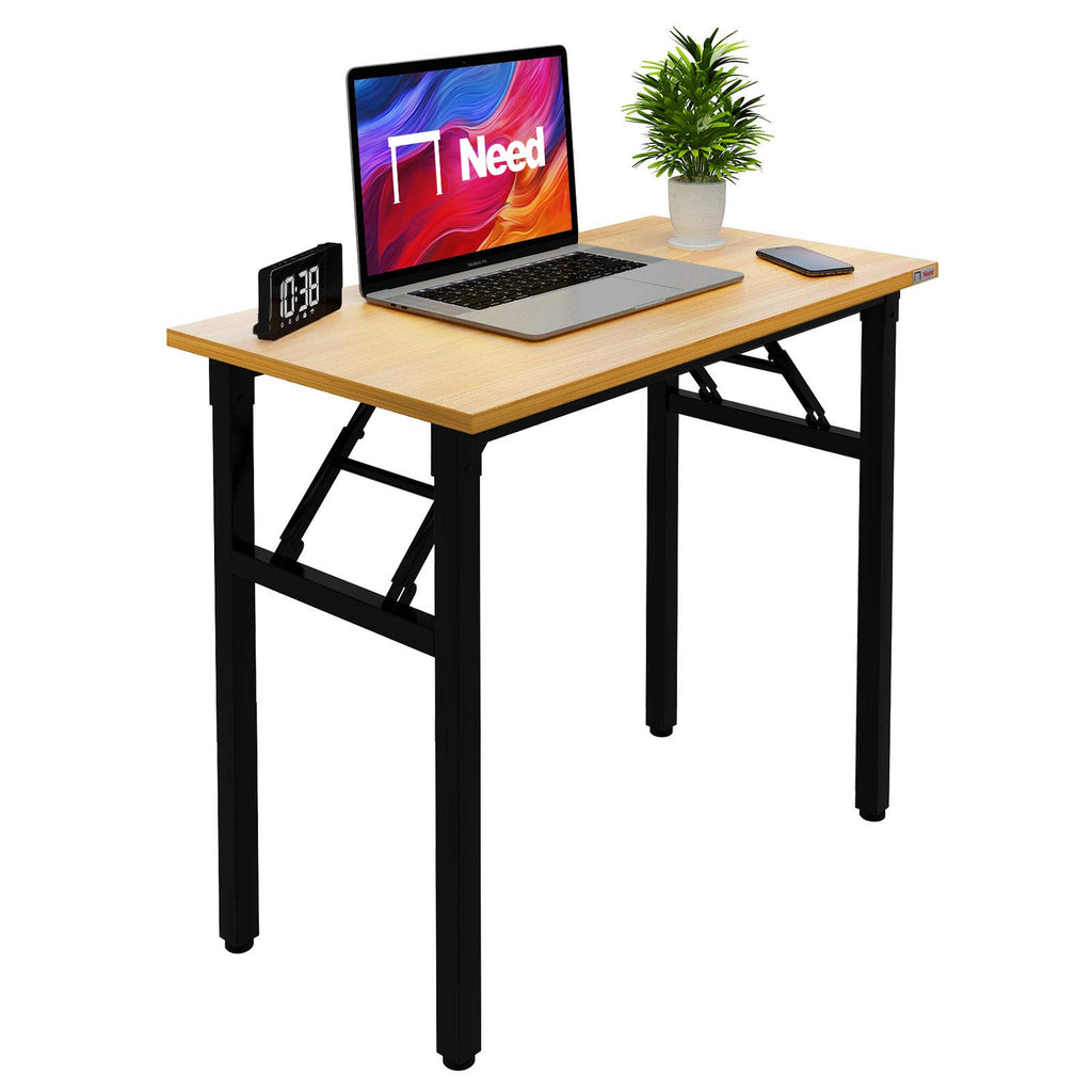 Small Folding Computer Desk 31.5x15.7 Inch Teak U66903