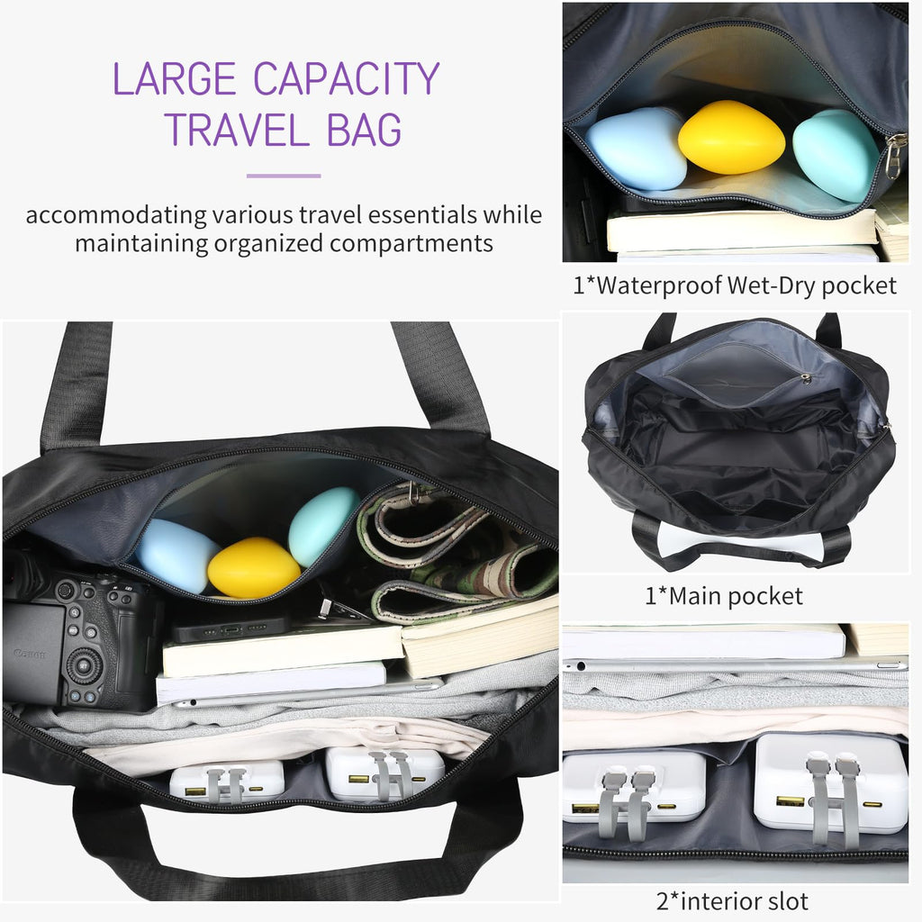 Expandable Rolling Duffle Bag with Wheels, 18L to 30L, Black X962130