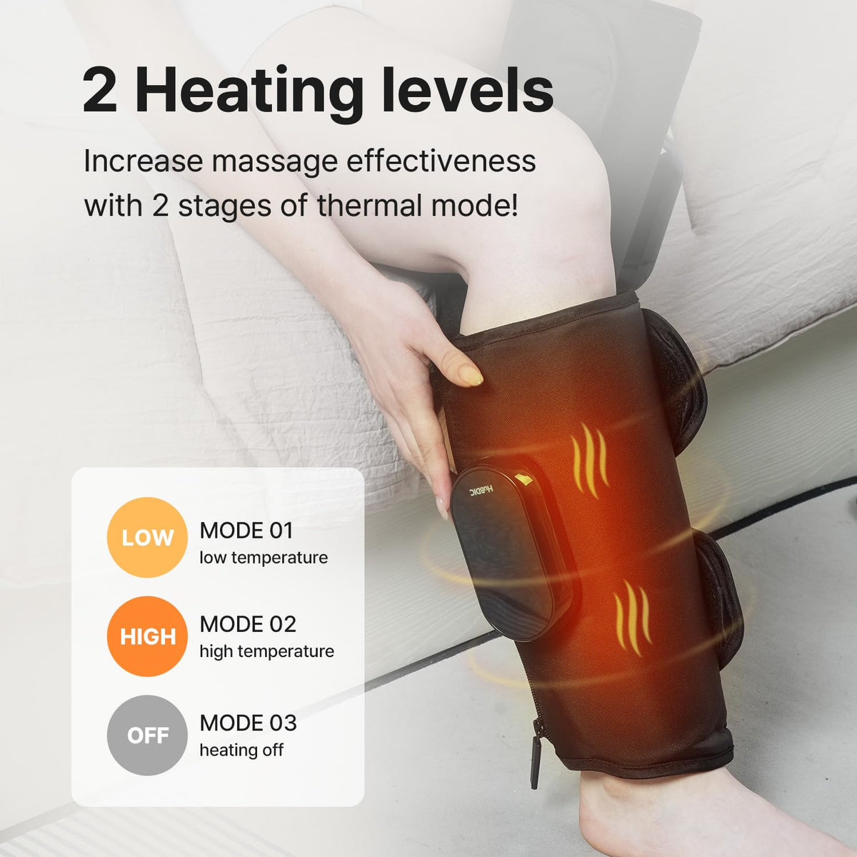 Heated Air Compression Cordless Leg Massager with Extension (Pair) N42333