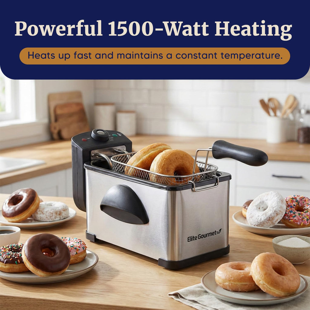 2Qt Immersion Deep Fryer with Removable Basket V48795