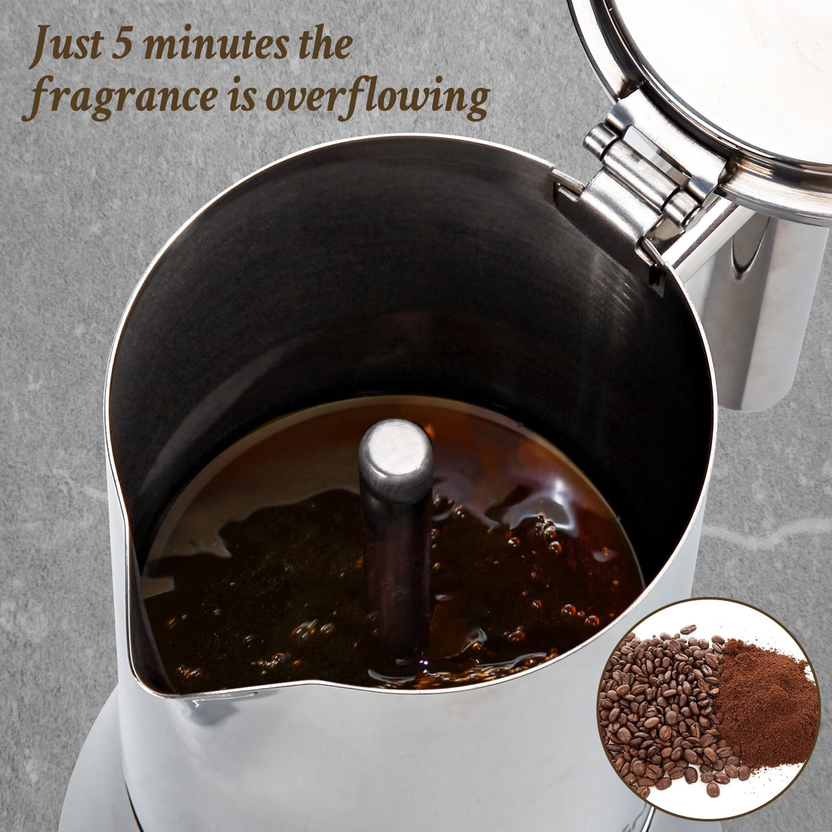 6 Cup Stainless Steel Stovetop Espresso Maker U749807