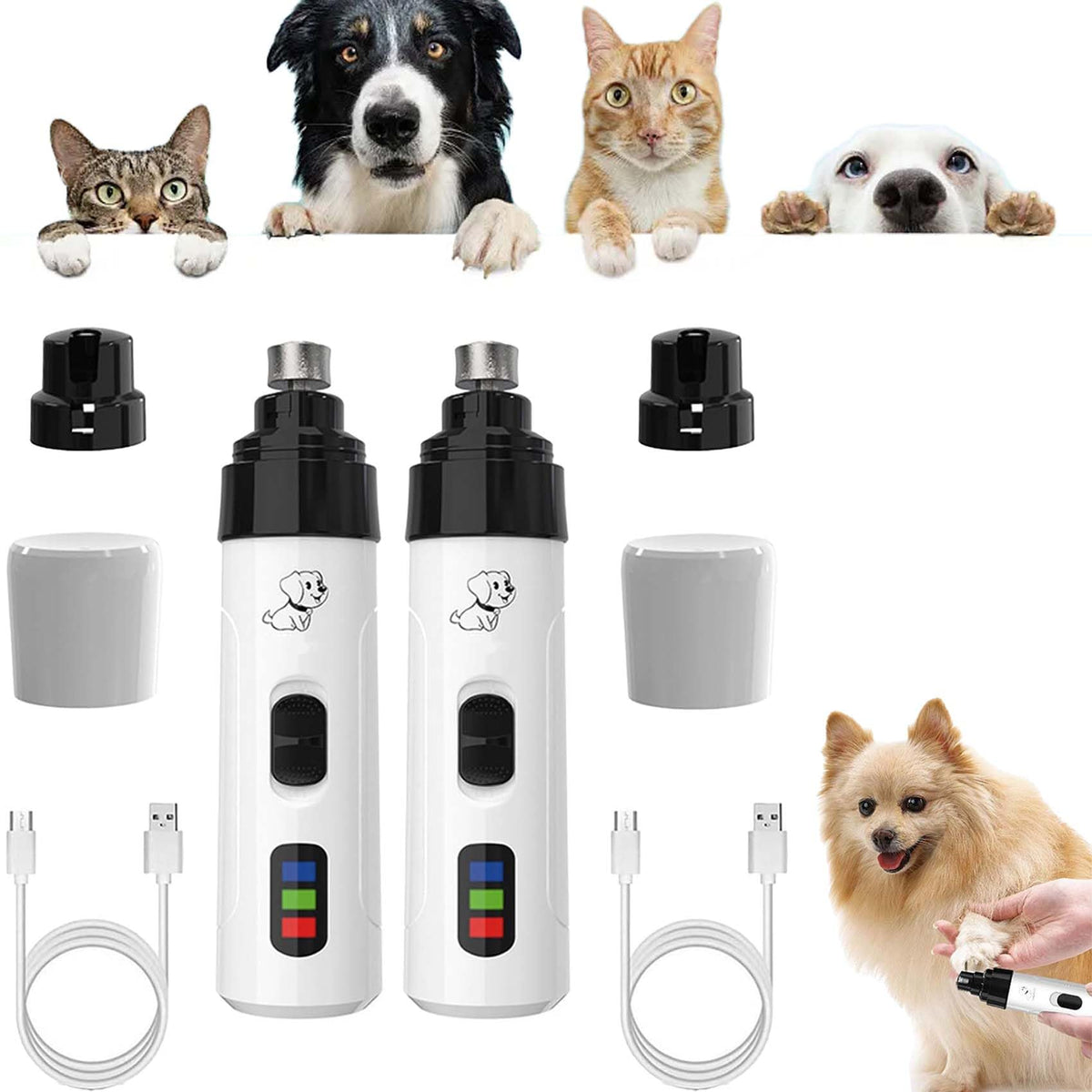 Electric Dog Nail Trimmer with LED Light P930713