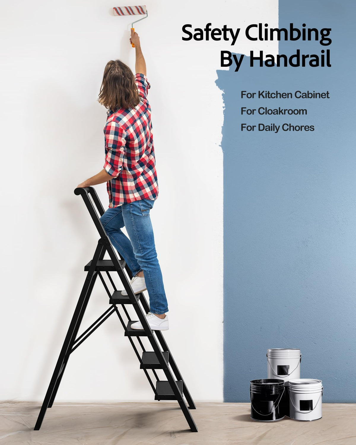 5 Step Aluminum Folding Ladder K837
