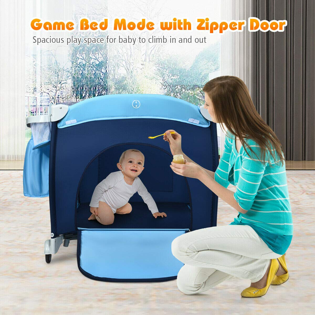 4-in-1 Portable Baby Playard with Bassinet and Changing Table P13149
