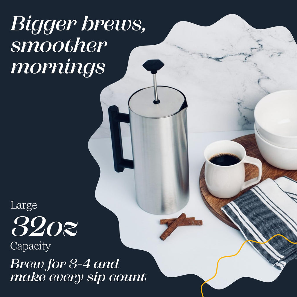 32oz Stainless Steel French Press M7881