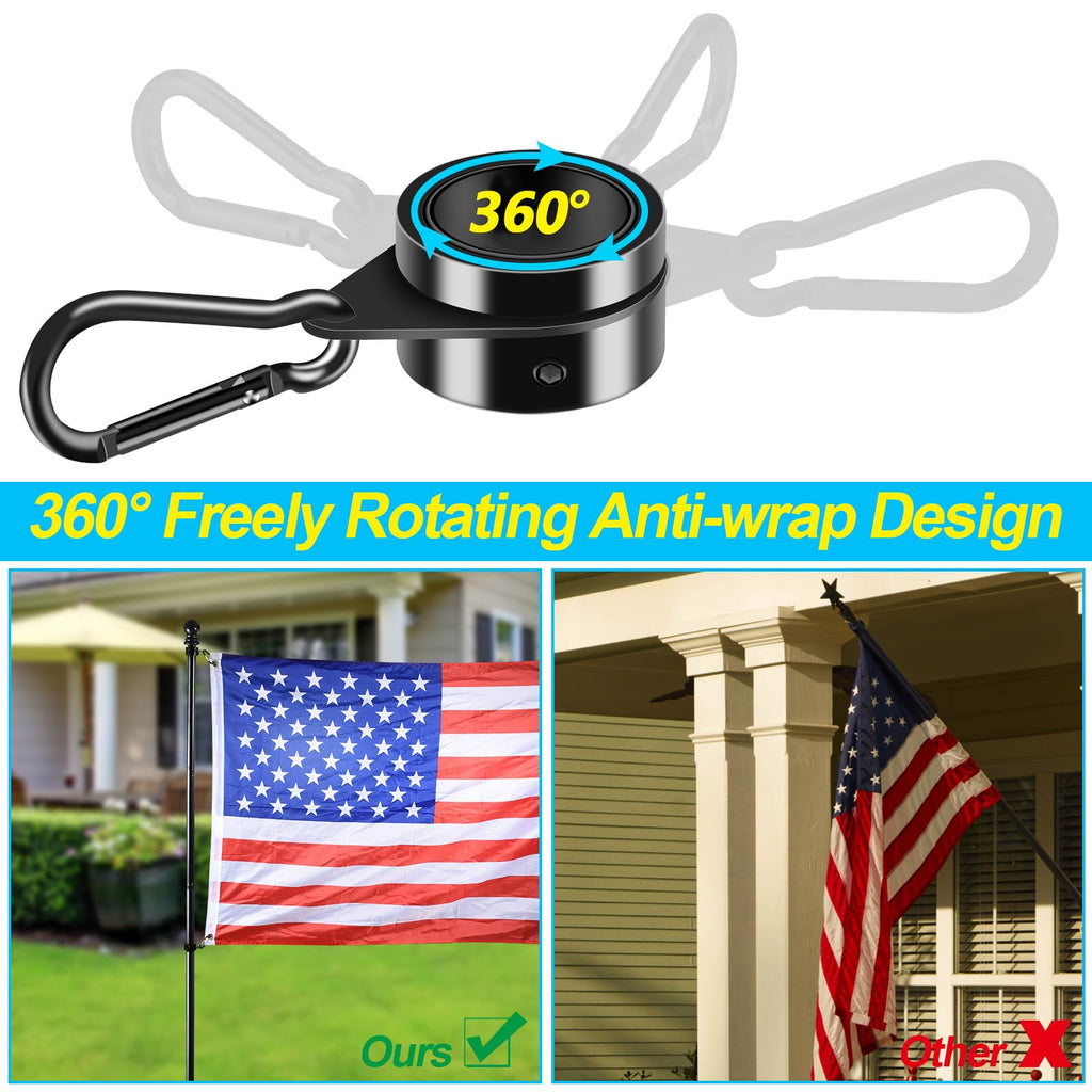 Black 5 FT Stainless Steel Wall Mount Flag Pole Kit H9714