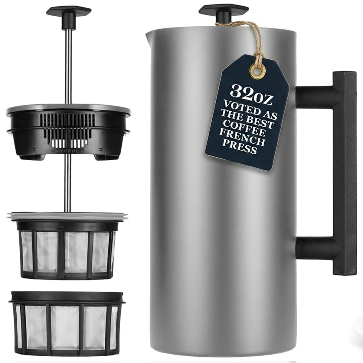 32oz Stainless Steel French Press M7881