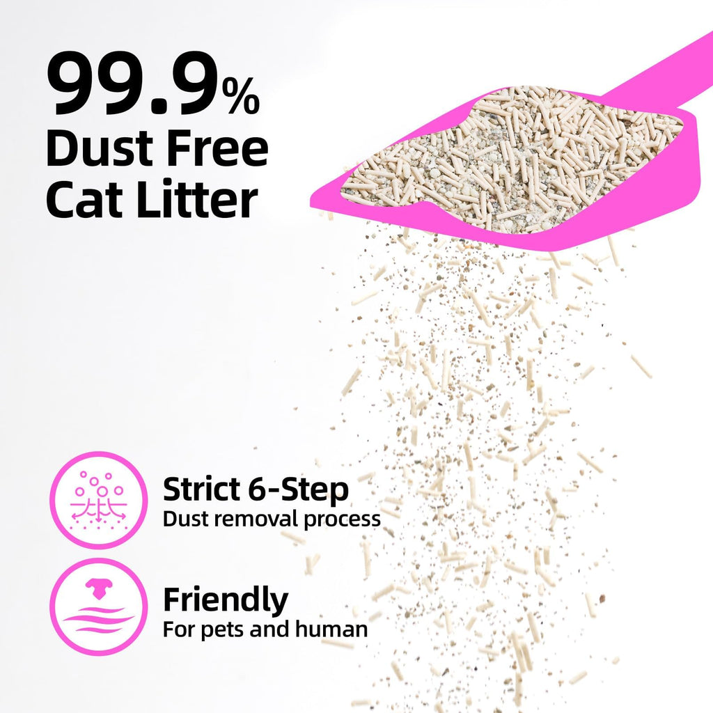 Clumping Cat Litter 99.9% Dust Free Flushable Mixed Tofu and Bentonite Odor Control 16.8lb E136