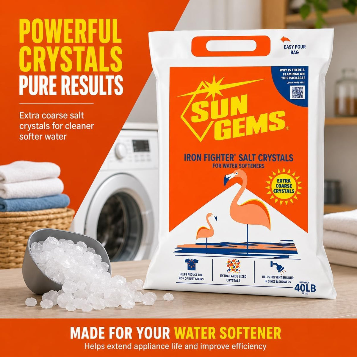 Water Softener Salt Crystals 40 lb 2 Pack H3534