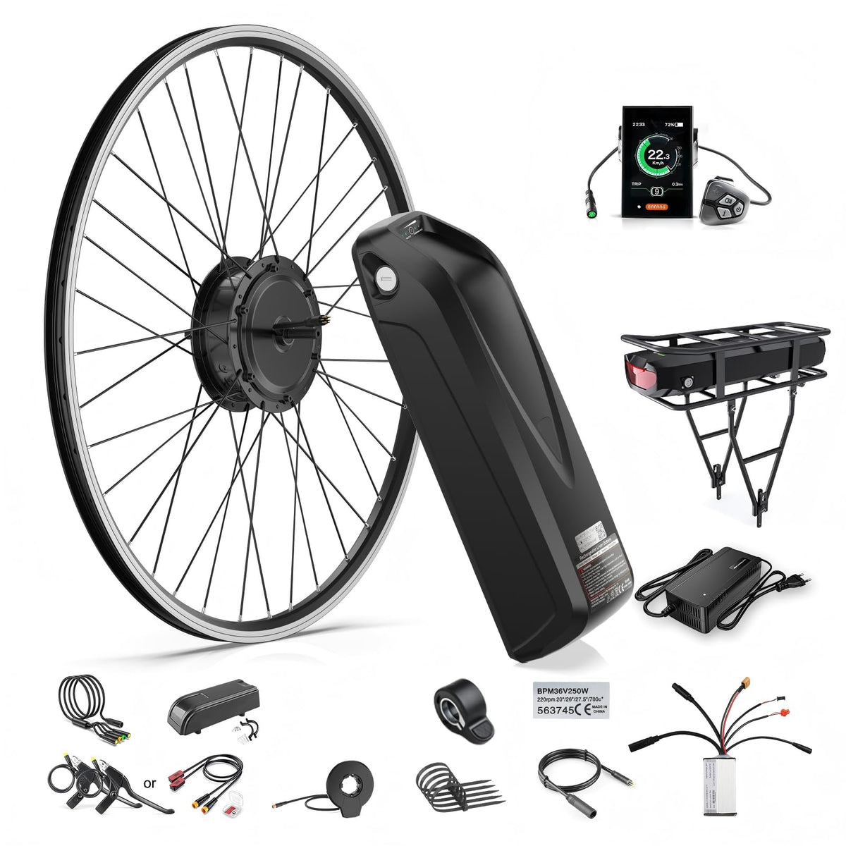 48V 500W Front Wheel Electric Bike Conversion Kit U4333