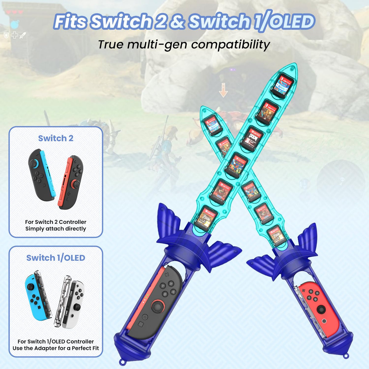 Switch Grip with 12 Game Card Holder P622