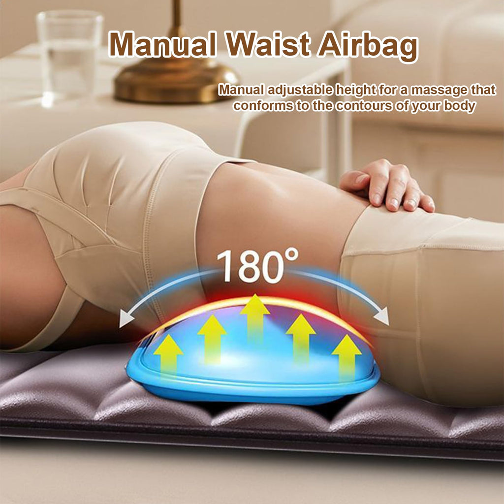 Brown Full Body Heating Massage Mat with Detachable Neck and Leg Massagers B9706