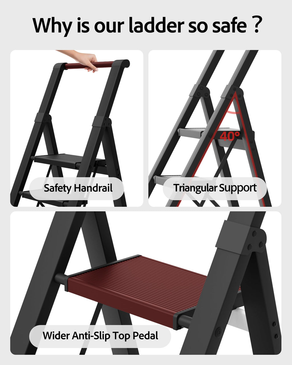 5 Step Aluminum Folding Ladder K837