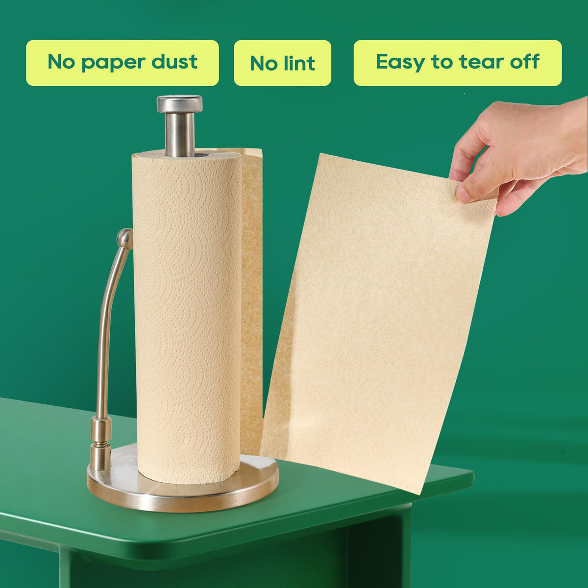 Bamboo Paper Towels, 8 Rolls, 2 Ply 120 Sheets Q58432