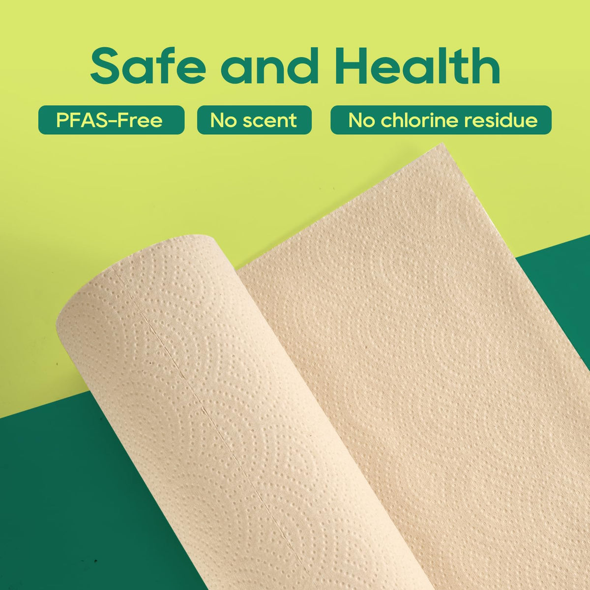 Bamboo Paper Towels, 8 Rolls, 2 Ply 120 Sheets Q58432