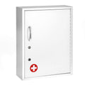 White Locking Metal Wall Mounted Medication Cabinet with Document Pocket Y11097