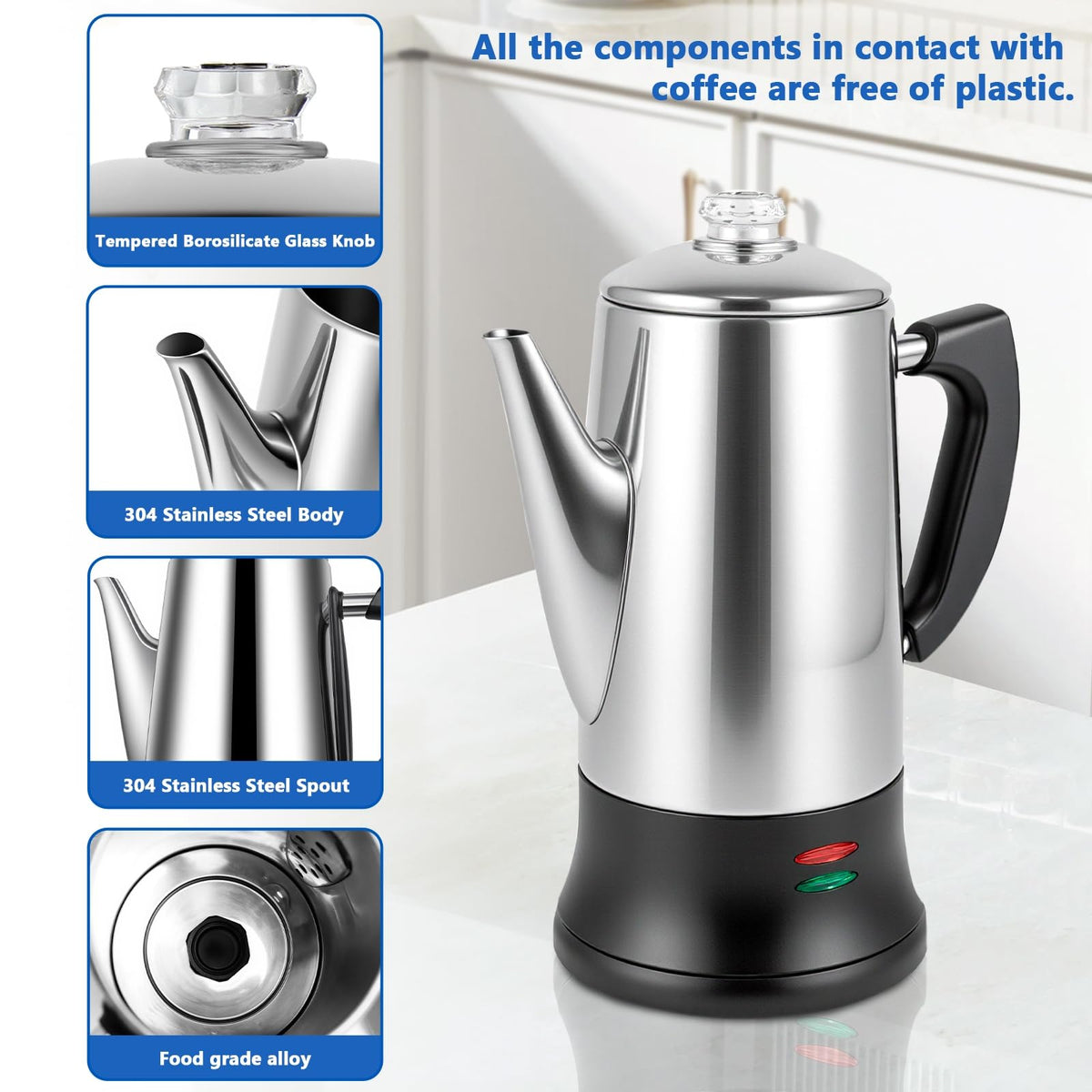 12 Cup Stainless Steel Electric Coffee Maker J604
