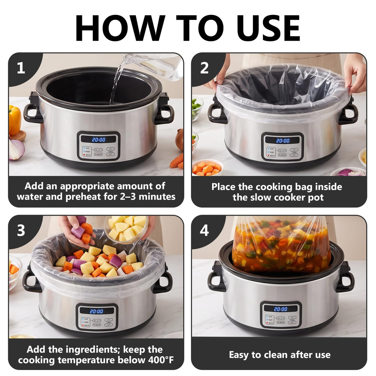 6 Quart Programmable Slow Cooker with Lid Clip F657234