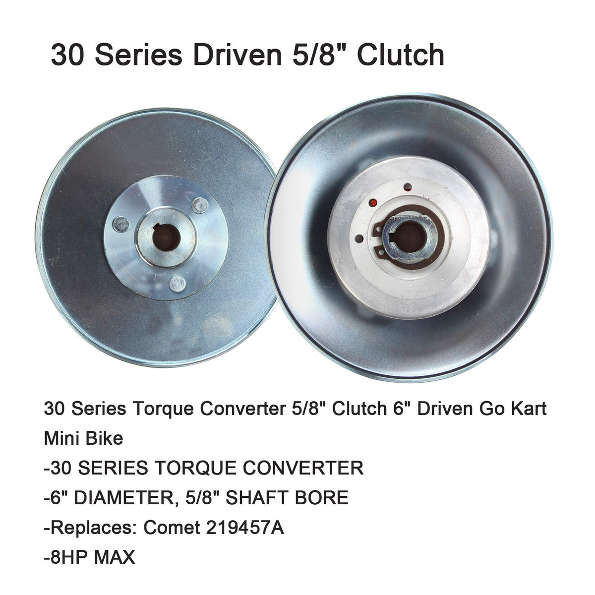 3/4" Bore 6" Diameter Asymmetric CVT Torque Converter with 5/8" Clutch and 725 Belt B757196