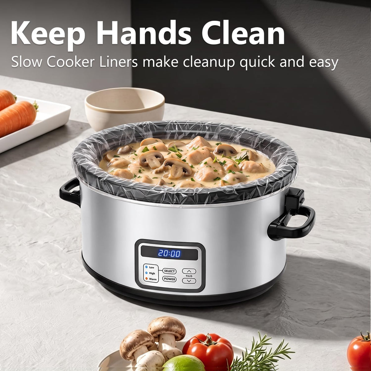 6 Quart Programmable Slow Cooker with Lid Clip F657234
