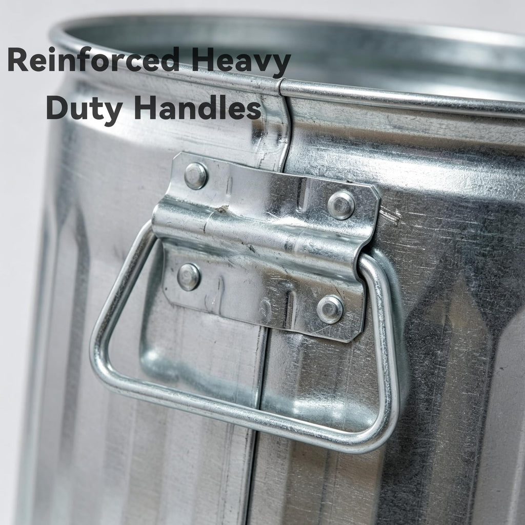 31 Gallon Heavy Duty Galvanized Metal Trash Can with Lid E946125