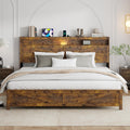 King Size Wood Bed Frame with Headboard R734256