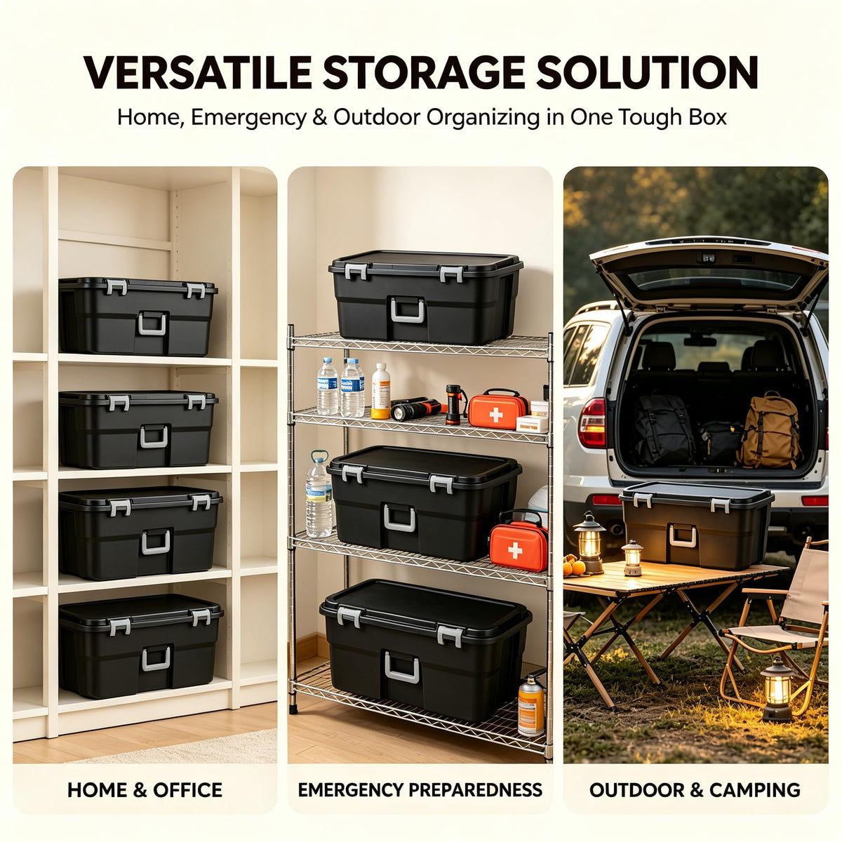 Storage Chest 22 Gal Heavy Duty Lockable Trunk with Wheels W444446