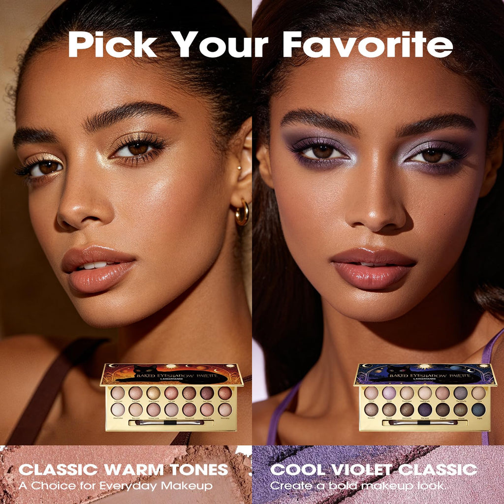 14 Color Cool Toned Baked Eyeshadow Palette T96597