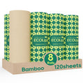 Bamboo Paper Towels, 8 Rolls, 2 Ply 120 Sheets Q58432