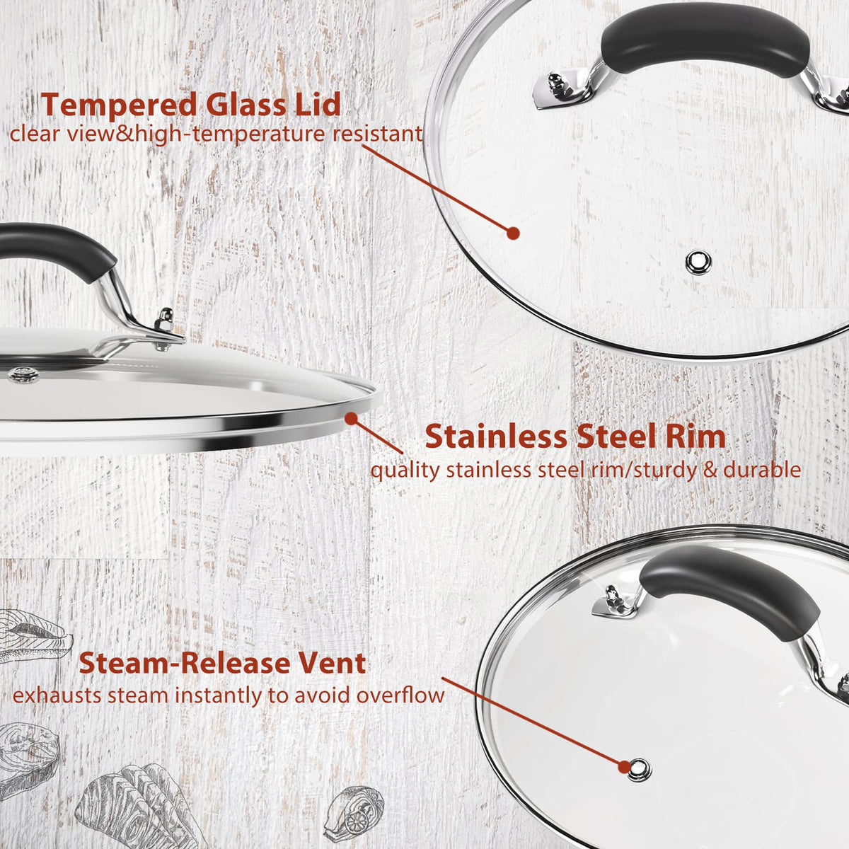 10.25 Inch Tempered Glass Lid I71908