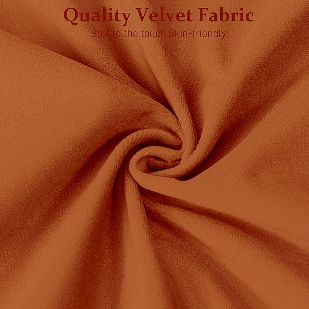 Orange Velvet Bench Ottoman H16215