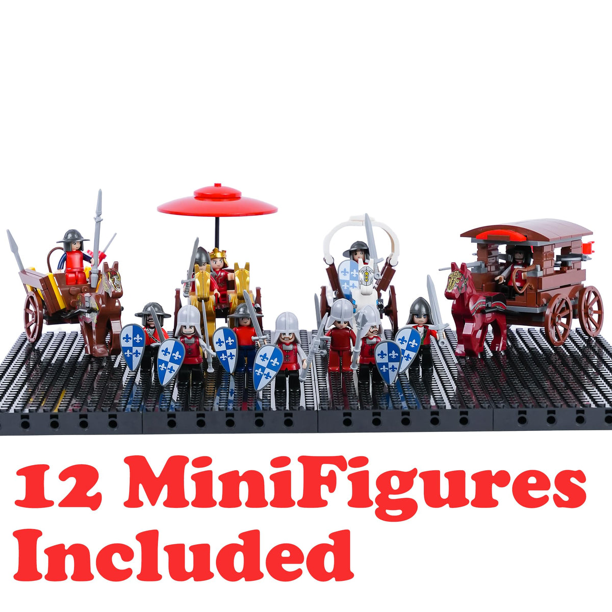 Medieval War Chariot Building Block Set with 12 Minifigures P3380