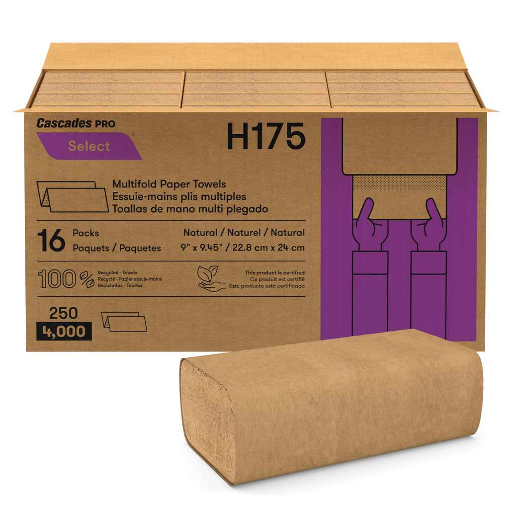 Multifold Paper Towels 250 Sheets 16 Packs Natural Brown F9028
